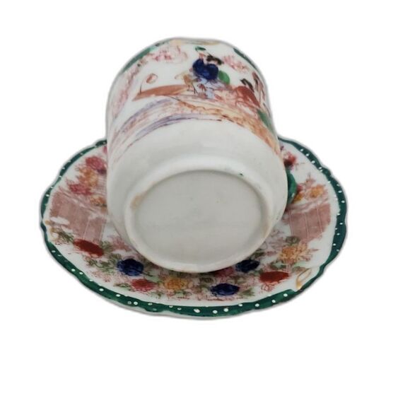 Geisha Girl Japanese Porcelain Teacup and Saucer ~Vintage~ - Picture 6 of 8